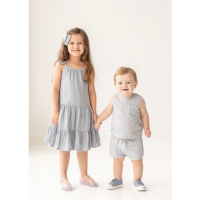 Checkmate Blue Tiered Dress
