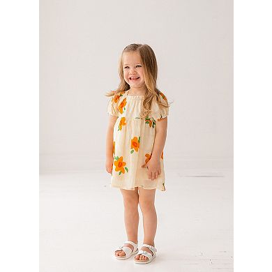 Pleated Petals Yellow Dress