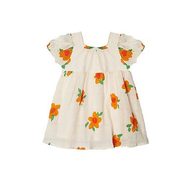 Pleated Petals Yellow Dress