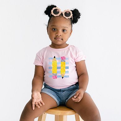 Pencil Stripes - Toddler Short Sleeve Graphic T-Shirt