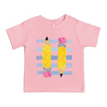 Pencil Stripes - Toddler Short Sleeve Graphic T-Shirt