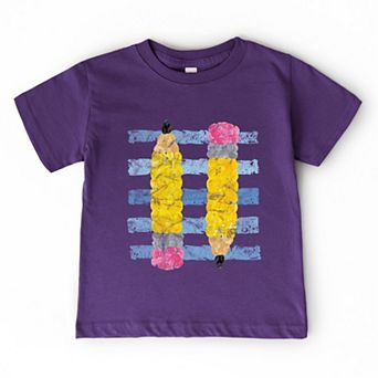 Pencil Stripes - Toddler Short Sleeve Graphic T-Shirt
