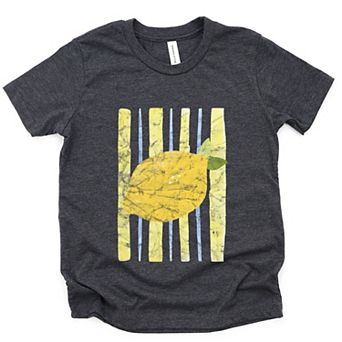 Lemon Stripes - Youth Short Sleeve Graphic T-Shirt