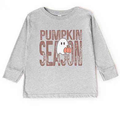 Pumpkin Season Ghost - Toddler Long Sleeve Graphic Tee