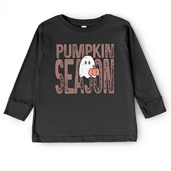 Pumpkin Season Ghost - Toddler Long Sleeve Graphic Tee