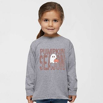 Pumpkin Season Ghost - Toddler Long Sleeve Graphic Tee