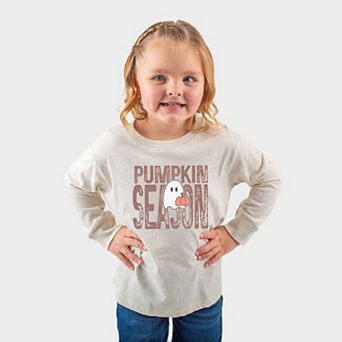 Pumpkin Season Ghost - Toddler Long Sleeve Graphic Tee