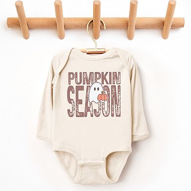 Pumpkin Season Ghost - Infant Long Sleeve Bodysuit