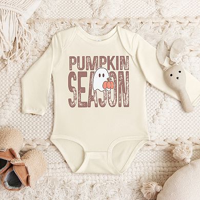 Pumpkin Season Ghost - Infant Long Sleeve Bodysuit
