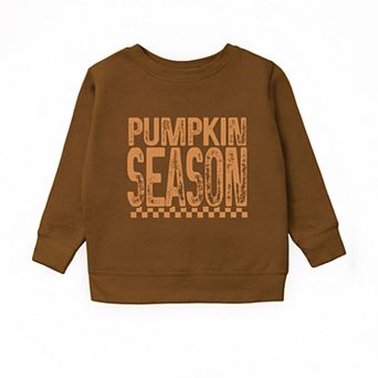 Pumpkin Season Checkered Distressed - Youth Graphic Sweatshirt