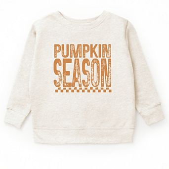 Pumpkin Season Checkered Distressed - Youth Graphic Sweatshirt