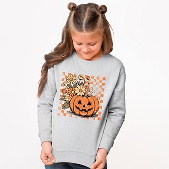Retro Floral Pumpkin - Youth Graphic Sweatshirt