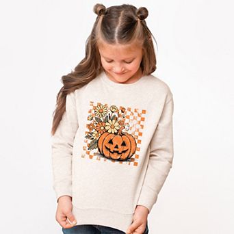 Retro Floral Pumpkin - Youth Graphic Sweatshirt