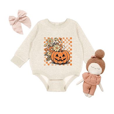 Retro Floral Pumpkin - Infant Fleece BodySuit