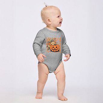 Retro Floral Pumpkin - Infant Fleece BodySuit
