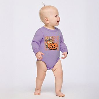 Retro Floral Pumpkin - Infant Fleece BodySuit