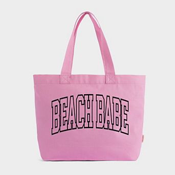 Beach Babe Varsity - Zippered Canvas Tote