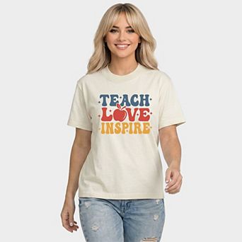 Teach Love Inspire Apple - Women's Relaxed Boxy Tee