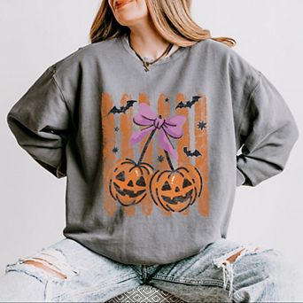 Pumpkin Cherry Bunch - Women's Lightweight Garment Dyed Sweatshirt