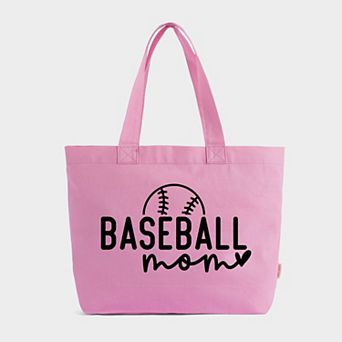 Baseball Mom Ball - Zippered Canvas Tote