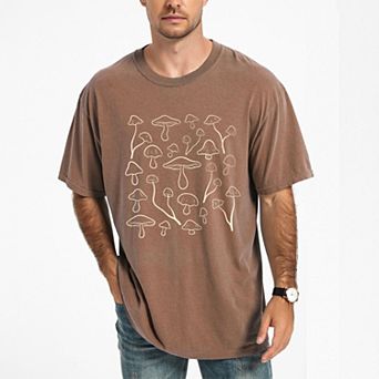 Woodland Mushrooms - Men's Garment Dyed Graphic T-Shirt