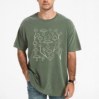 Woodland Mushrooms - Men's Garment Dyed Graphic T-Shirt