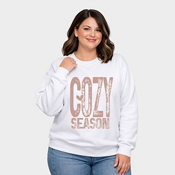 Cozy Season Heart - Women's Plus Sized Graphic Sweatshirt