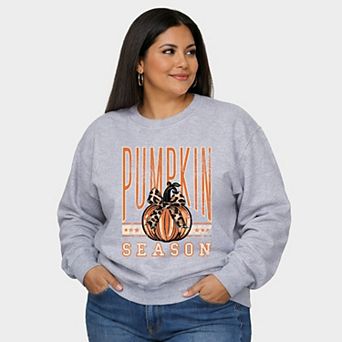 Pumpkin Season Stars - Women's Plus Sized Graphic Sweatshirt