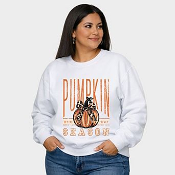 Pumpkin Season Stars - Women's Plus Sized Graphic Sweatshirt