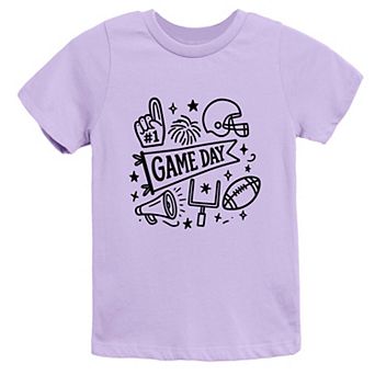 Football Game Day Doodles - Youth Short Sleeve Graphic T-Shirt
