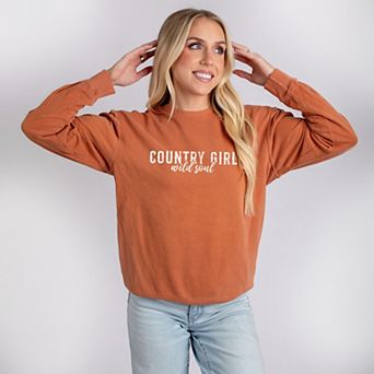Country Girl Wild Soul - Women's Lightweight Garment Dyed Sweatshirt
