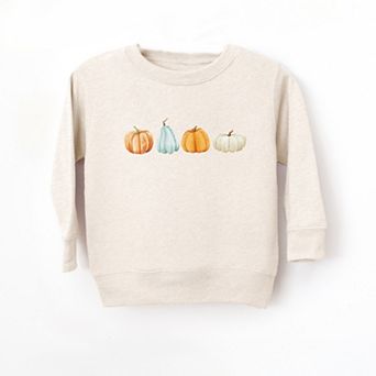 Watercolor Pumpkins Row - Toddler Graphic Sweatshirt