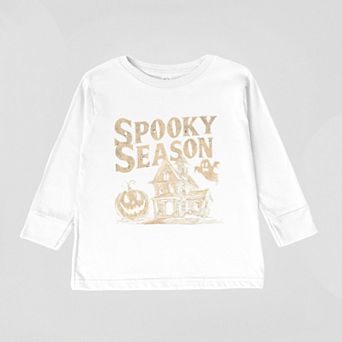 Spooky Season Haunted House - Toddler Long Sleeve Graphic Tee