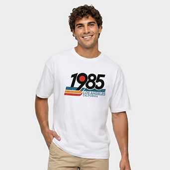 Retro 1985 Los Angeles - Men's Garment Dyed Graphic T-Shirt
