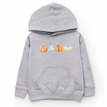 Watercolor Pumpkins Row - Youth Graphic Hoodie