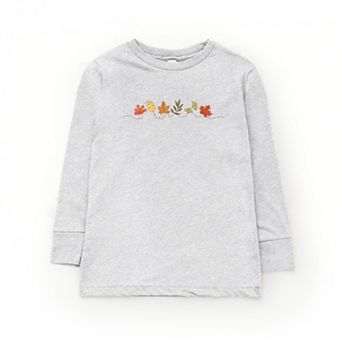 Fall Leaves Line - Youth Long Sleeve Graphic T-Shirt