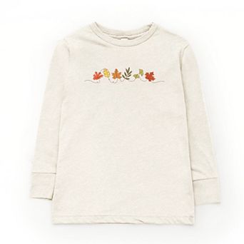 Fall Leaves Line - Youth Long Sleeve Graphic T-Shirt
