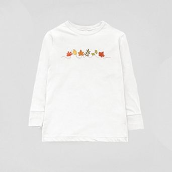 Fall Leaves Line - Youth Long Sleeve Graphic T-Shirt