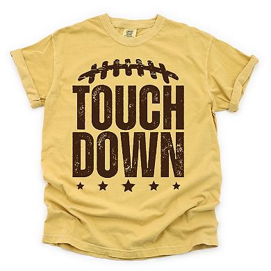 Touch Down Stars - Women's Garment Dyed Graphic T-Shirt