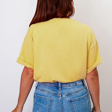 Touch Down Stars - Women's Garment Dyed Graphic T-Shirt
