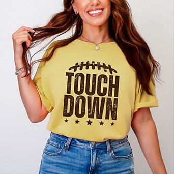 Touch Down Stars - Women's Garment Dyed Graphic T-Shirt