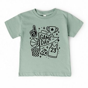 Basketball Game Day Doodles - Toddler Short Sleeve Graphic T-Shirt
