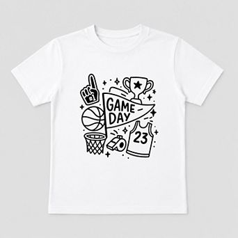 Basketball Game Day Doodles - Toddler Short Sleeve Graphic T-Shirt