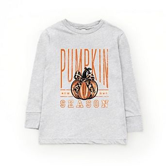 Pumpkin Season Stars - Youth Long Sleeve Graphic T-Shirt