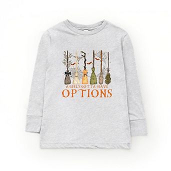 Girl's Gotta Have Options - Youth Long Sleeve Graphic T-Shirt