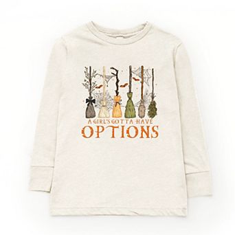 Girl's Gotta Have Options - Youth Long Sleeve Graphic T-Shirt