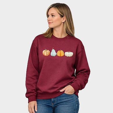 Watercolor Pumpkins Row - Women's Graphic Sweatshirt