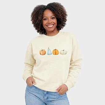 Watercolor Pumpkins Row - Women's Graphic Sweatshirt