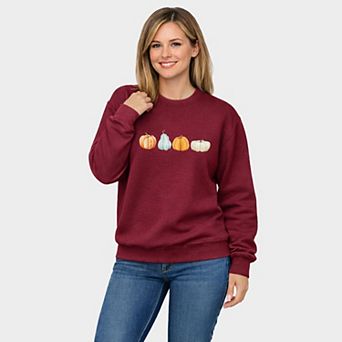 Watercolor Pumpkins Row - Women's Graphic Sweatshirt