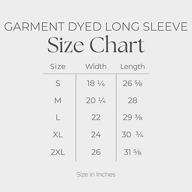 Fall Leaves Line - Women's Garment Dyed Long Sleeve Graphic T-Shirt